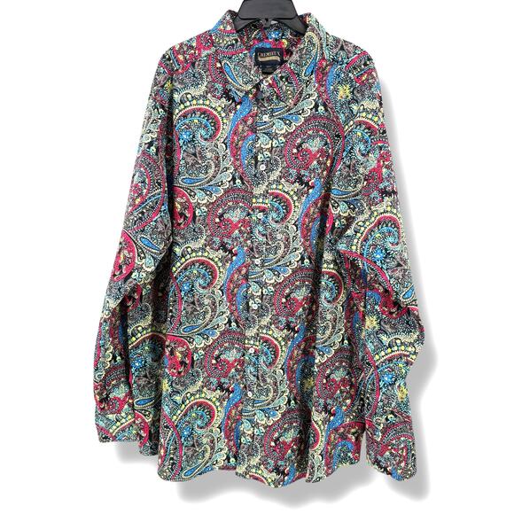 Cremieux Paisley Floral Print Long Sleeve Button Down Shirt Mens 3XT 3X Tall - Picture 1 of 6